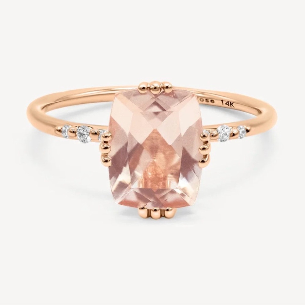 Audry Rose Starry Cushion Morganite Ring